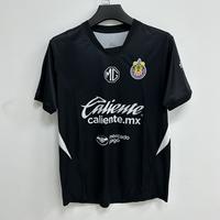 LIGA MX Chivas Guadalajara Goalkeeper Black Short Sleeve Breathable Quick Dry Soccer Jersey 24/25