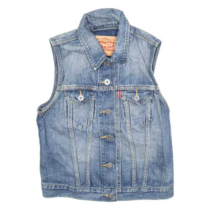 LEVI'S Womens Denim Gilet Blue XS