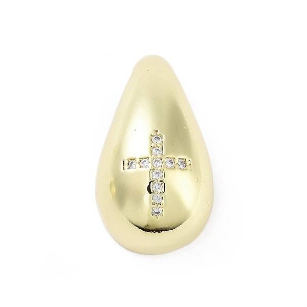 Rack Plating Brass Micro Pave Clear Cubic Zirconia Pendants