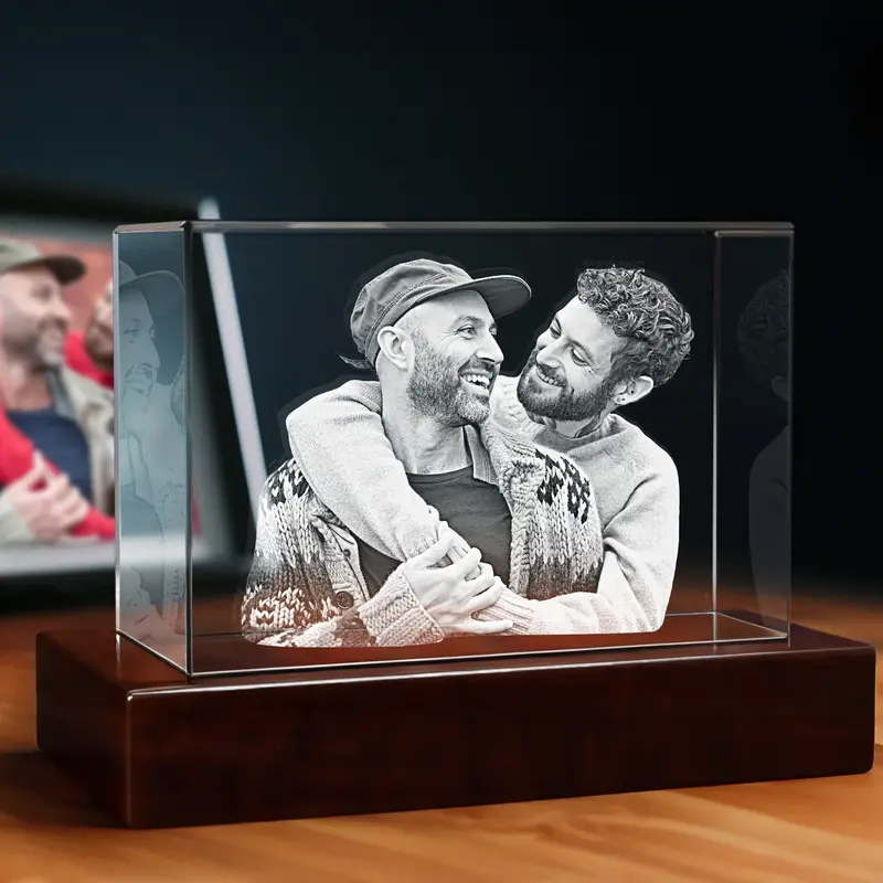 3D Memory Crystal™ - Tabletop - Rectangle - For Him-Standard / Small