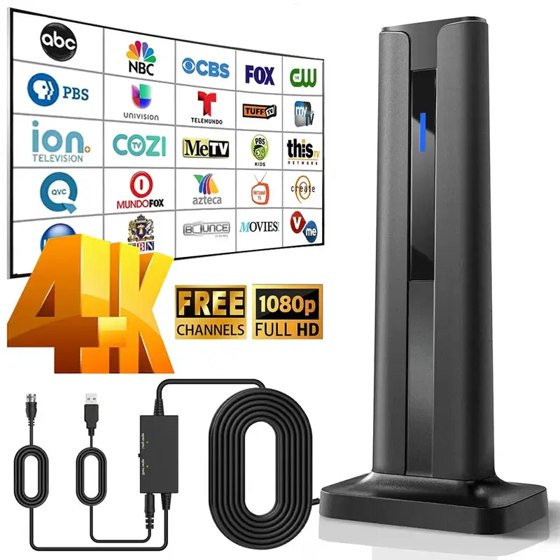 TV Antenna for Indoor/Outdoor Smart HDTV Antenna for Local Channels With 5M Cable And 3M double-sided tape base ,Amplified Si...