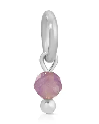 One Love Birthstone Charms | Metal Color: Silver | Month/Gemstone: February - Amethyst