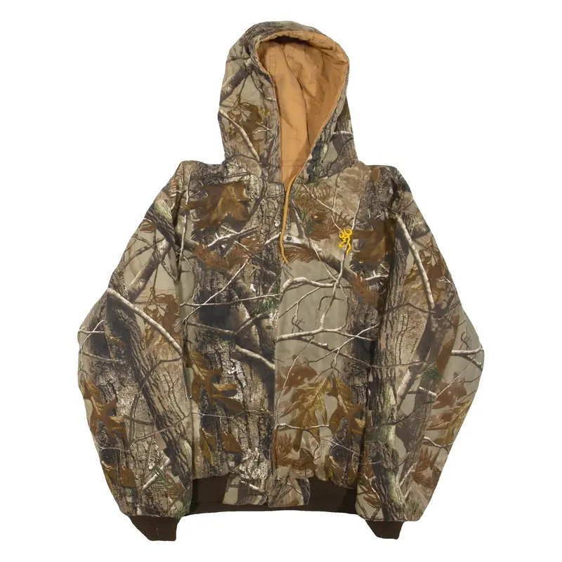 BROWNING Realtree Mens Jacket Brown Hooded L