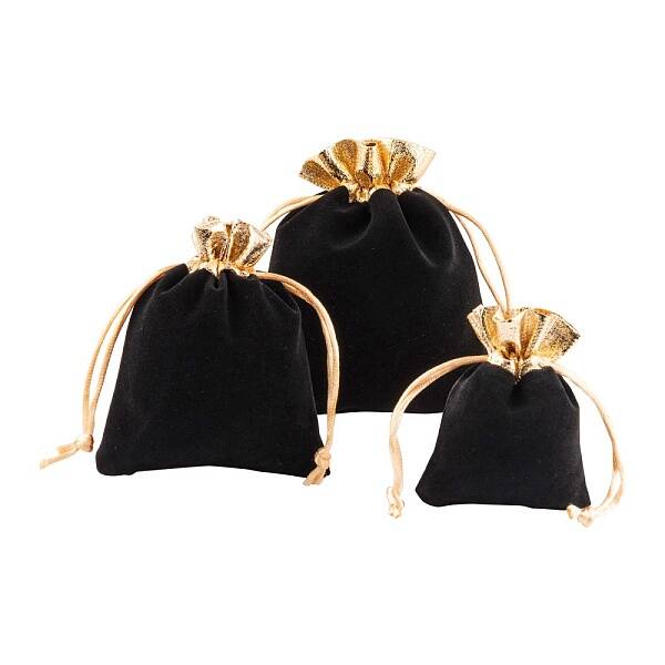 30Pcs 3 Style Rectangle Velvet Jewelry Bag