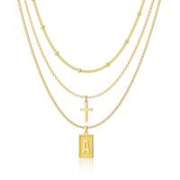 Tewiky 3pcs Letter/Cross/Satellite link Necklace Set For Women Trendy Dainty Initial Necklace Layered Choker Pendant Necklace...