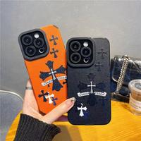 Suitable for iPhone 16/15/14/13/12/11 high-end leather cross shock resistant phone cases, iPhone 16, 15 Plus leather cross ma...