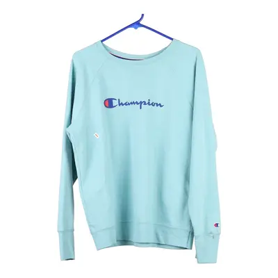 Champion Sweatshirt - Large Blue Cotton Blend