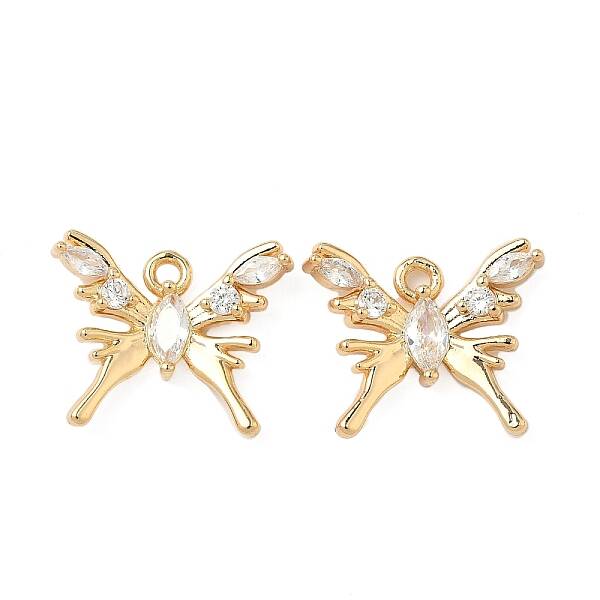 Brass Micro Pave Cubic Zirconia Pendants