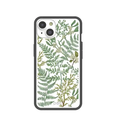Clear Herbarium iPhone 14/16e Case With Black Ridge