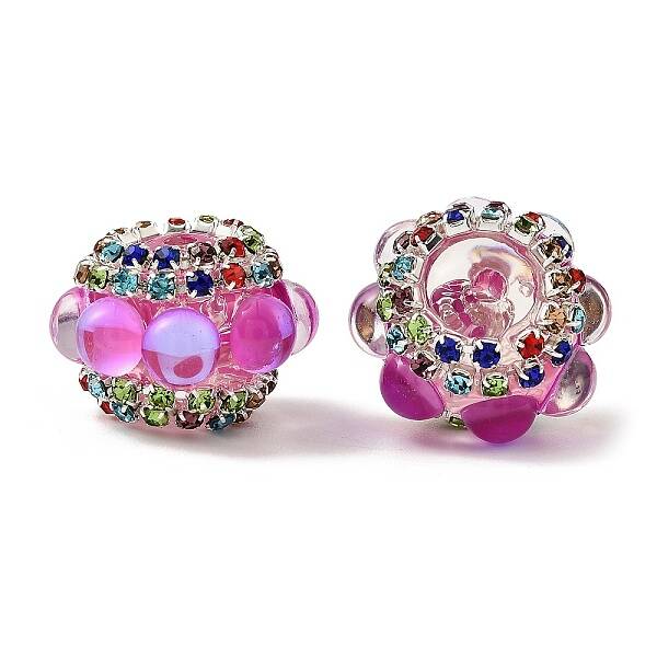 Sparkling Acrylic Rhinestone Round Beads