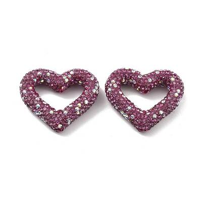 Heart Shape Polymer Clay Rhinestone Beads