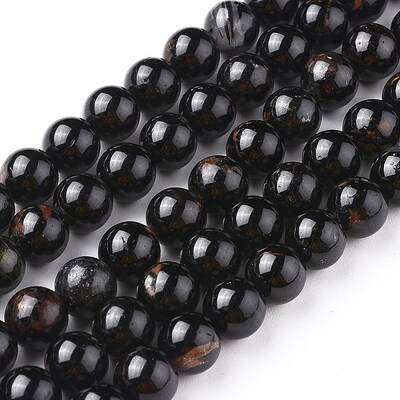 Natural Black Tourmaline Beads Strands
