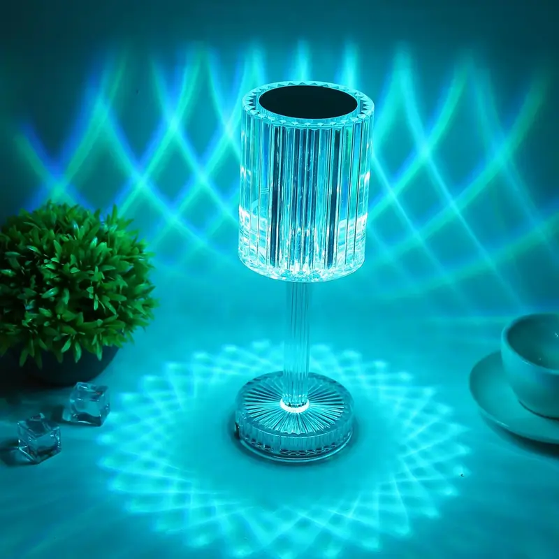 USB Rechargeable Creative Acrylic Lamp for Home Decor, Cozy Corner Modern LED Desk Lamp with 16 Color Changing, Decorative Ni...
