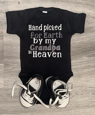 Hand Picked For Earth By My Grandpa In Heaven Bodysuit