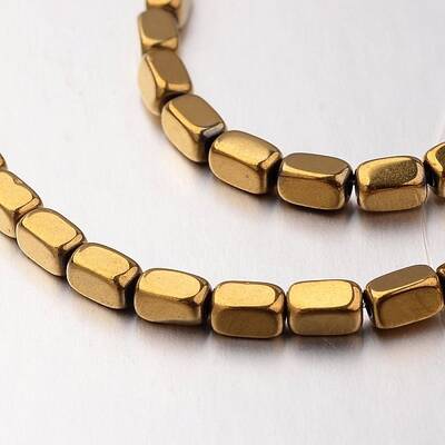 Electroplate Non-magnetic Synthetic Hematite Bead Strands