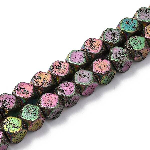 Electroplated Natural Lava Rock Beads Strands