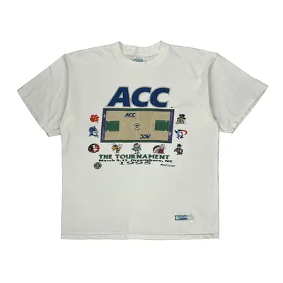 Acc Tournament Discus Athletic Graphic T-Shirt - XL White Cotton