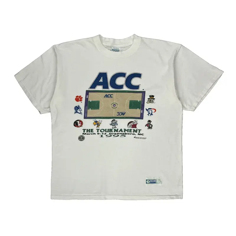 Acc Tournament Discus Athletic Graphic T-Shirt - XL White Cotton