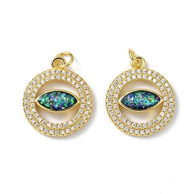 Brass Micro Pave Cubic Zirconia Pendants