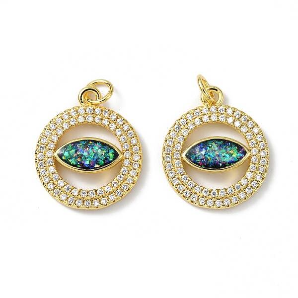 Brass Micro Pave Cubic Zirconia Pendants
