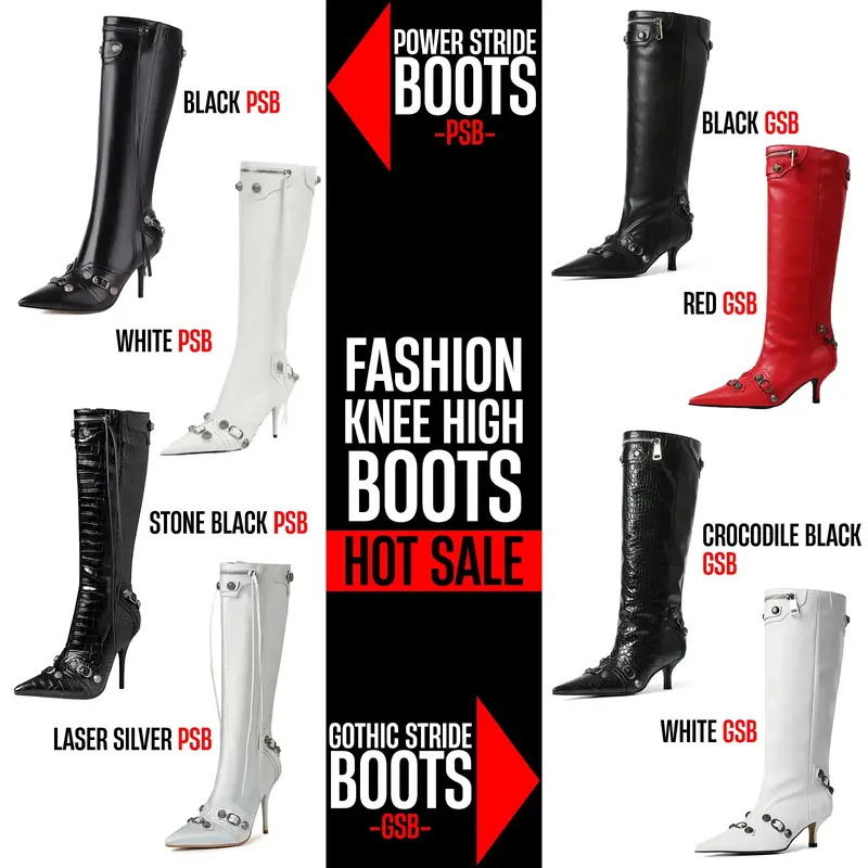 CELNEPHO Knee High Boots for Women Pointed Toe Fashion Side Zipper Stiletto Heel Rivet Tassel Dressy Stripper Heels Fall Boot...