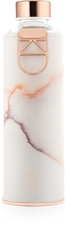 Equa Mismatch Glass Water Bottle + Leatherette Wrap, Lava Color, 750 ml