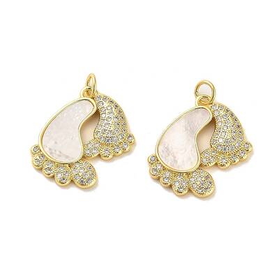 Brass Micro Pave Clear Cubic Zirconia Pendants