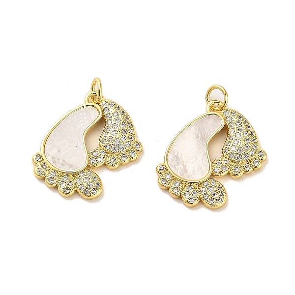Brass Micro Pave Clear Cubic Zirconia Pendants