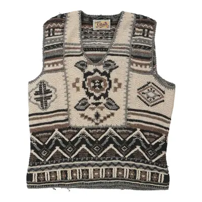 Handknitted S. Moritz Sweater Vest - XL Brown Shetland Wool