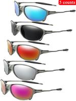 Unisex Vintage Oval Frame Polarized Sunglasses, Outdoor Sports Sunglasses, Fashionable Sunglasses for Men & Women for Daily W...