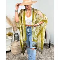 Velvet Mesh Boho Kimono