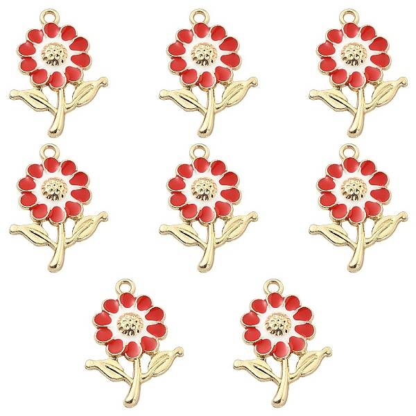 8Pcs Alloy Enamel Pendants