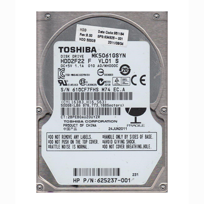 634925-001 HP 500GB 7200RPM SATA 3Gb/s 16MB Cache SFF 2.5-inch Hard Drive