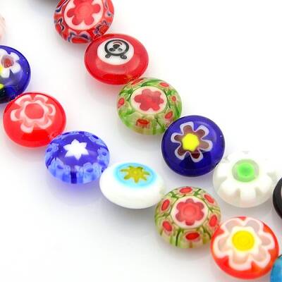 Handmade Millefiori Glass Bead Strands