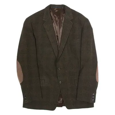 Mens Blazer Jacket Green Tweed Wool M