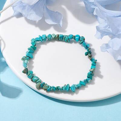 Natural Howlite Chips Beaded Stretch Bracelets for Women