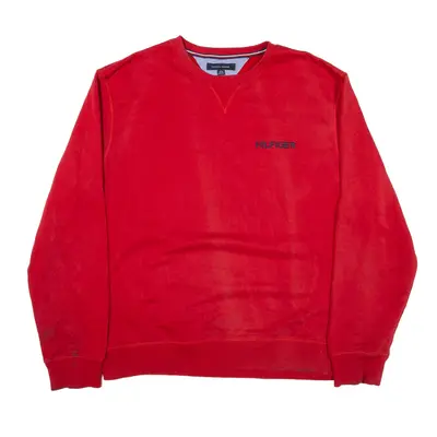 TOMMY HILFIGER Sweatshirt Red Crew Neck Mens XL
