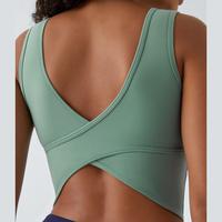 U Neck Backless Crossover Barre Ballet Dance Tank Top