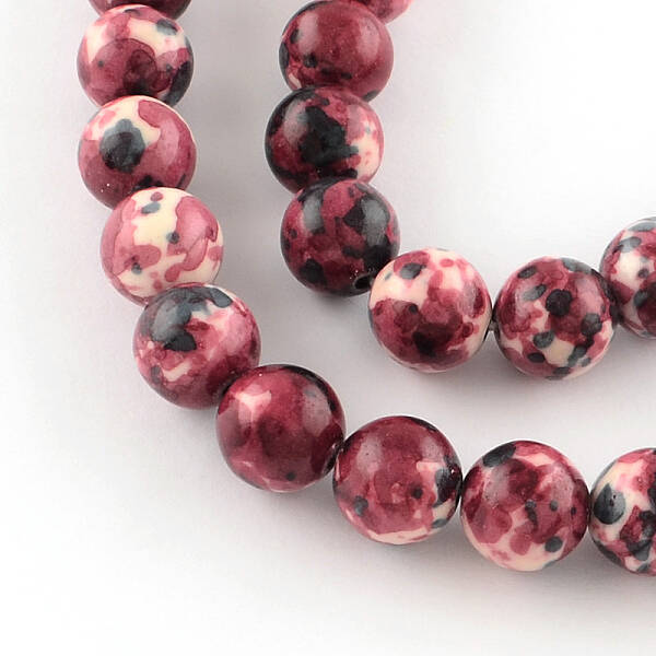 Dyed Natural Ocean White Jade Round Bead Strands