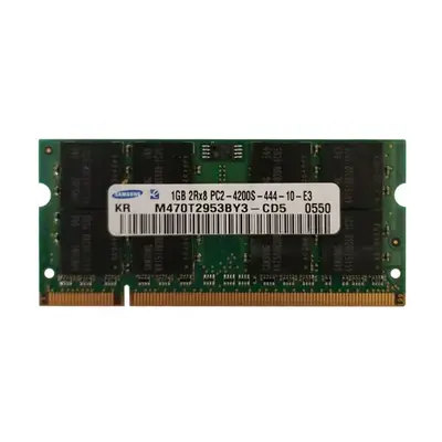 Samsung M470T2953BY3-CD5 | 1GB DDR2-533MHz PC2-4200 Non-ECC Unbuffered SODIMM CL4 2Rx8 1.8V 200-Pin Memory Module
