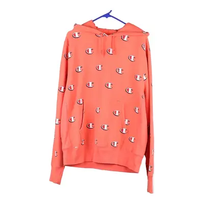 Champion Hoodie - Large Pink Cotton Blend