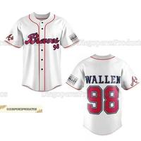 [Hot Jersey Today] Wallen 98 Braves Shirt, Wallen Western Baseball Jersey, Wallen Bullhead Jersey Shirt, Braves 98 Jersey, Wa...