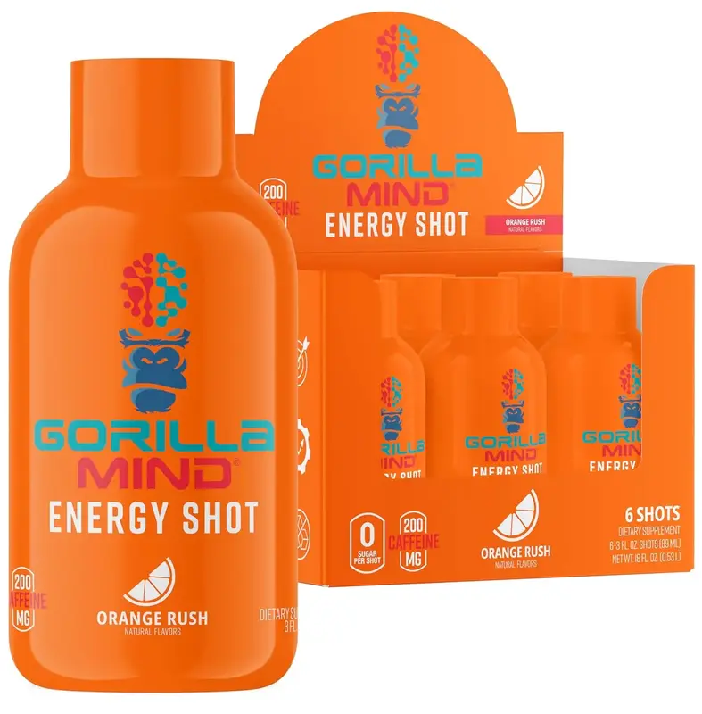 Gorilla Mind Energy Shot | Unmatched Energy · Amplified Focus | N-Acetyl-L-Tyrosine, Alpha-GPC, 200mg Caffeine, Uridine, Saf...