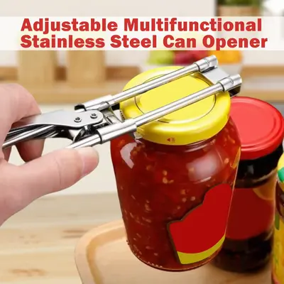 Jar Opener for Weak Hands, Multi-Grip Bottle Lid Opener Tool, Heavy-Duty Stainless Steel Design for Easy Opening, Ideal for E...