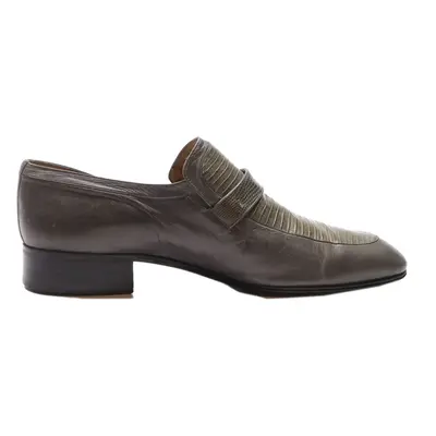 MORESCHI Loafer Shoes Grey Leather Mens UK 8