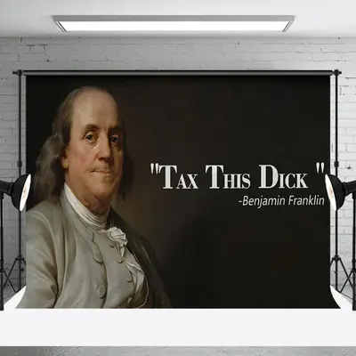 Black Benjamin Franklin Portrait Tax This Backdrop