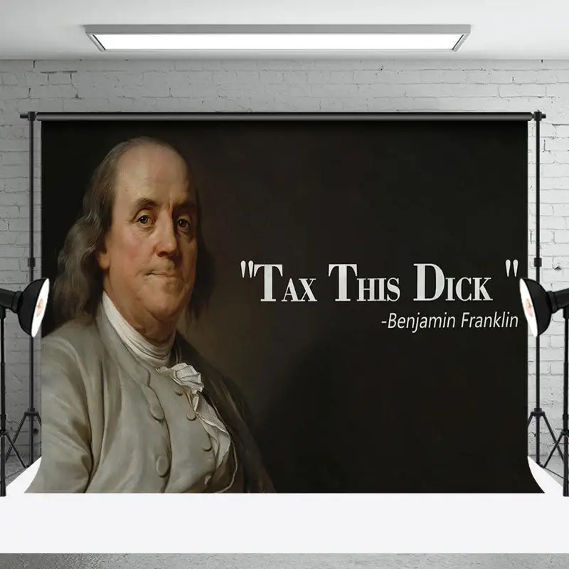 Black Benjamin Franklin Portrait Tax This Backdrop