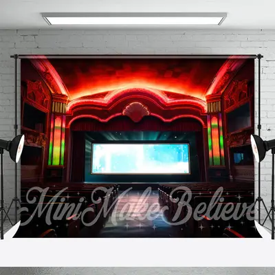 Dim Red Light Grand Theater Stage Photo Backdrop - Aperturee