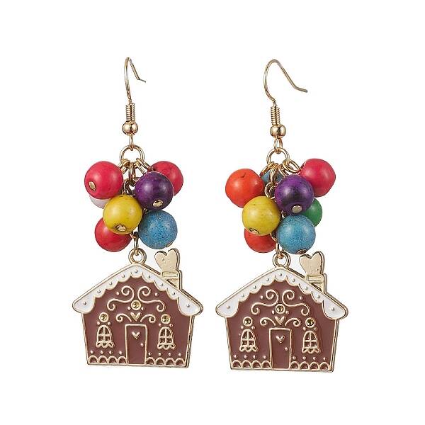 Alloy Enamel Dangle Earrings