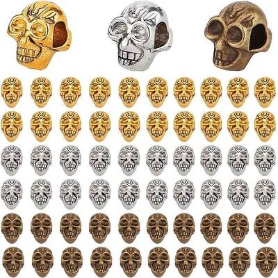 60Pcs 3 Colors Alloy European Beads